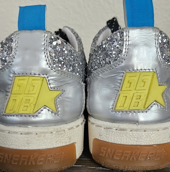 Golden Goose HTF Glitter Gold Lavender and Black Sneakers Size 8 - Picture 5 of 15